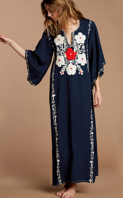 F4741 Cotton Embroidered Beach Holiday Dress